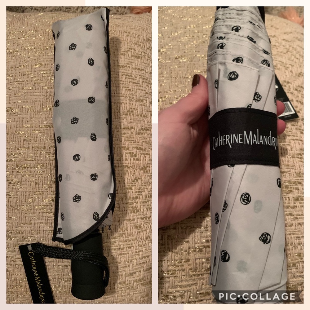 NWT Black Polka Dot Umbrella